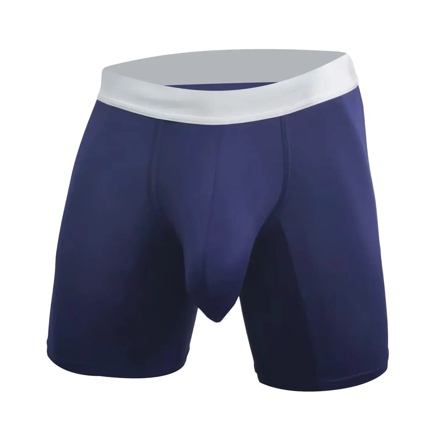Men Ice Silk Boxer Briefs Deep U Convex Pouch Breathable Cool Quick Dry Sports Running Underwear Anti Chafe Seamless Underpants