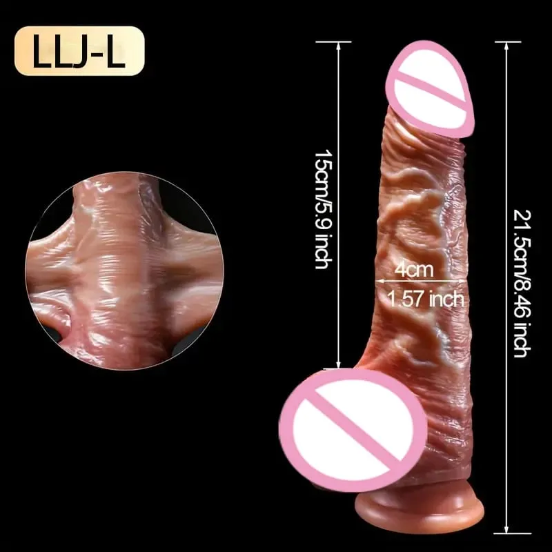 Wearable Realistic Strapon Dildo Skin Testicles Sliding Anal Vagina Sexy Adult Masturbation Big Penis For Women Dildos Sex Toys