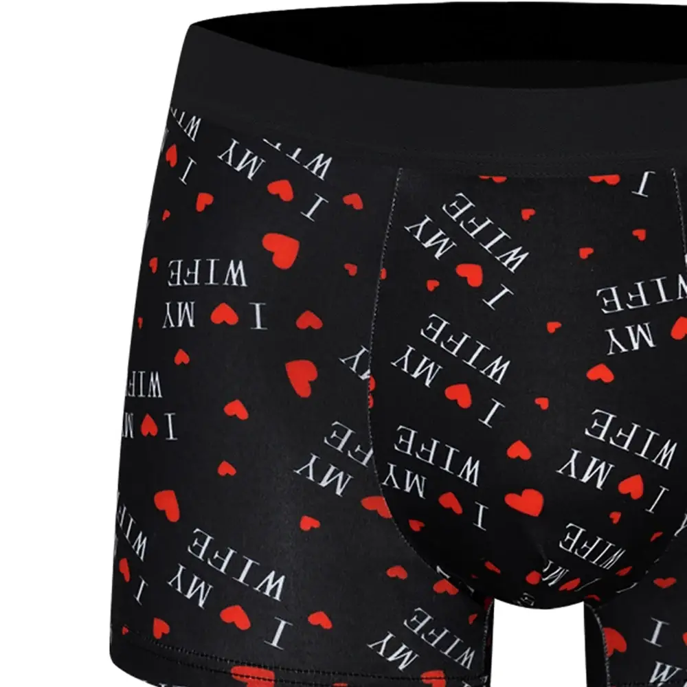 Top Selling Men's Four Cornered Underwear with Printed Fashion Men Boxer Shorts Breathable Mid Waist Underpant