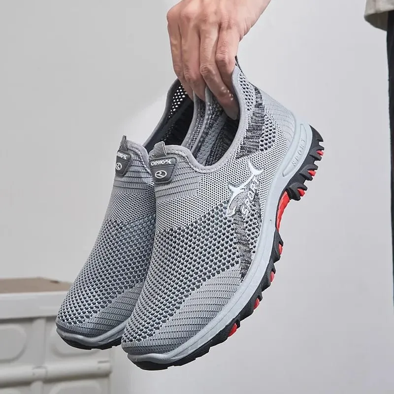 2026 Breathable Hiking Shoes Men Air Mesh Casual Sneakers For Outdoor Lightweight Casual Shoes Men New Fashion Walking Shoes