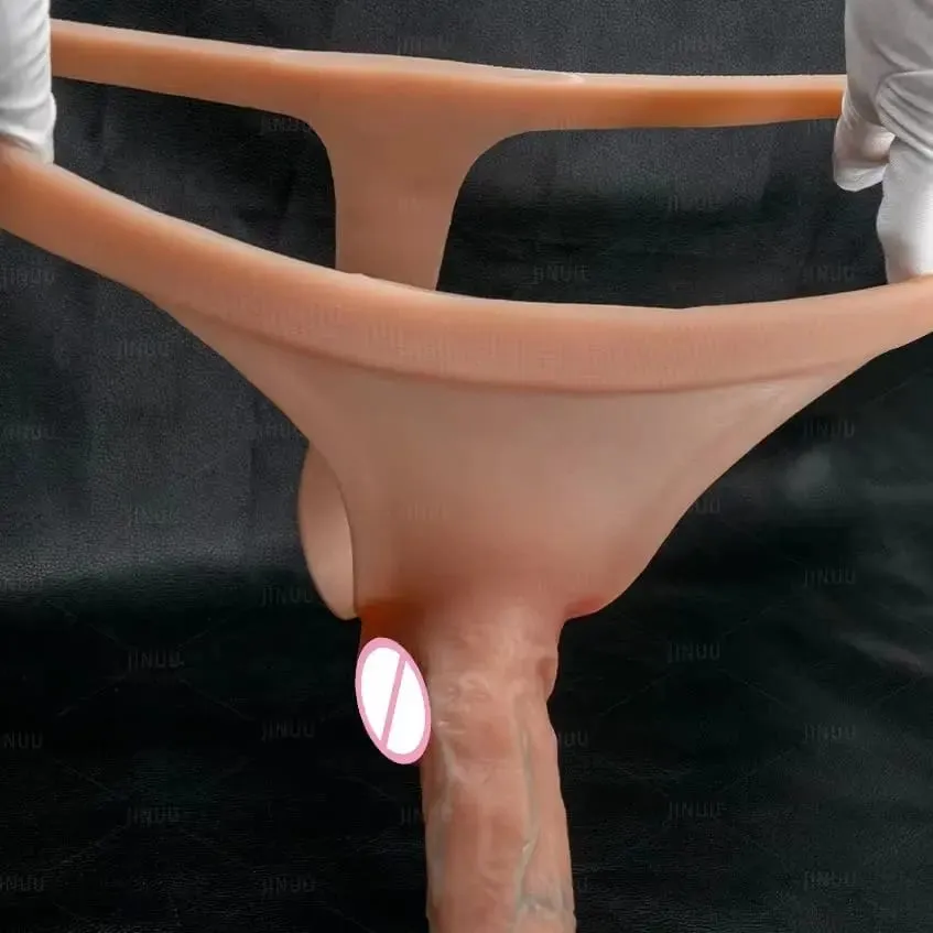 Tali silikon pada Dildo Untuk Lesbian Gay Boleh Digunakan Semula Pepejal Batang Kulit Perasaan Dildo Seluar Tali Tali Zakar Mainan Seks untuk Wanita 18+