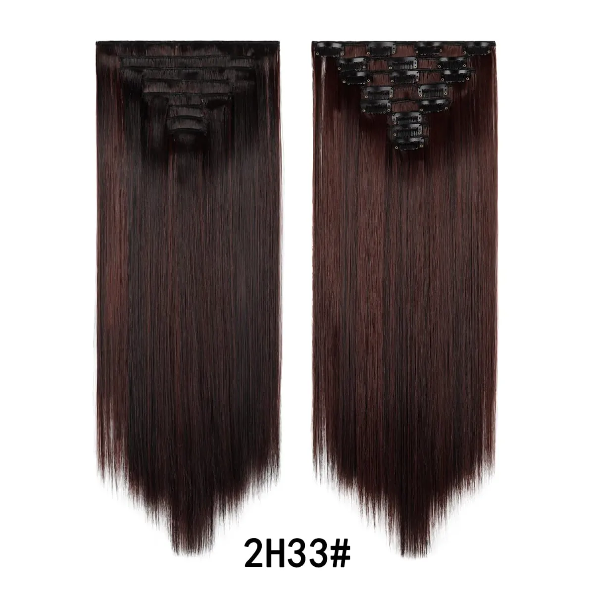 24 Inch 8 Pcs Clip In Hair Extension Straight Hair Extensions for Women Daily Wear Work & Casual Styling Synthetic Hair Pieces