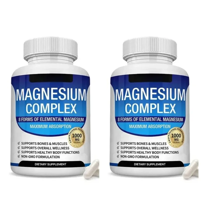 Magnesium Complex Capsules 8 Forms 1000mg Oxide Glycinate Malate For Sleep Bone Muscle & Wellness Support Adult 90 Count