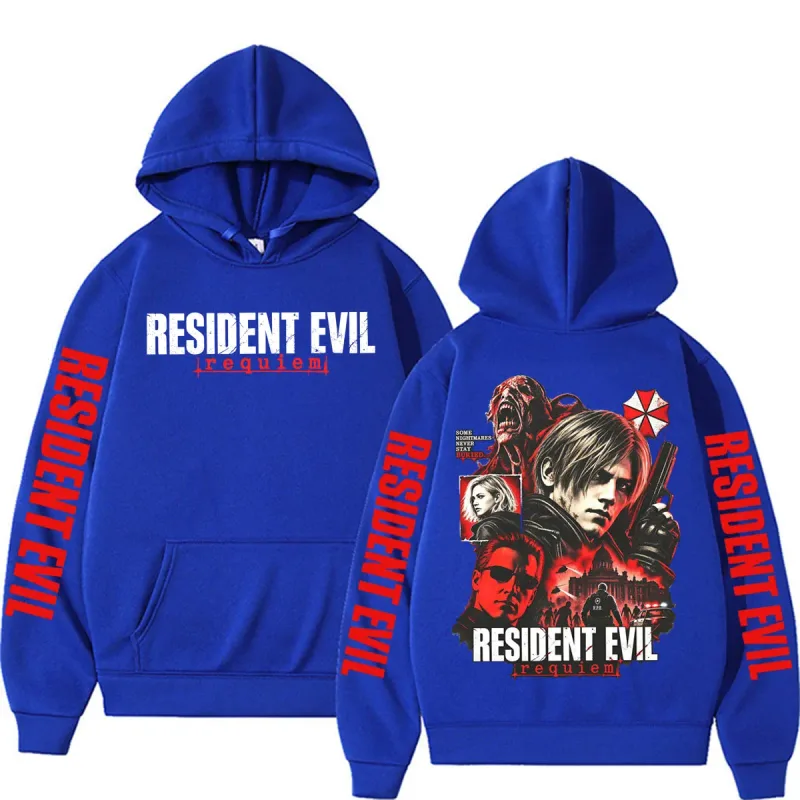 Leon Kennedy Resident Evil Requiem Merch sudaderas hombres mujeres Casual alta calidad polar Sudadera con capucha Harajuku clásico gótico sudaderas