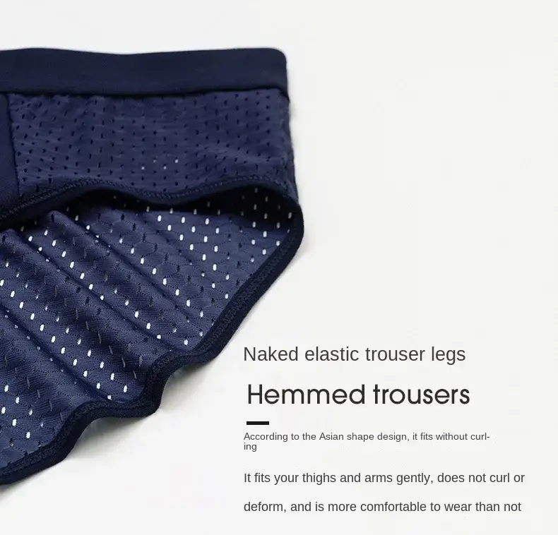 Chắc Chắn Nam Mùa Hè Băng Lụa Quần Lót Boxershorts Quần Đùi Quần Lót Thoáng Khí Sợi Carbon Tre Chống Vi Khuẩn Rỗng Quần Lót