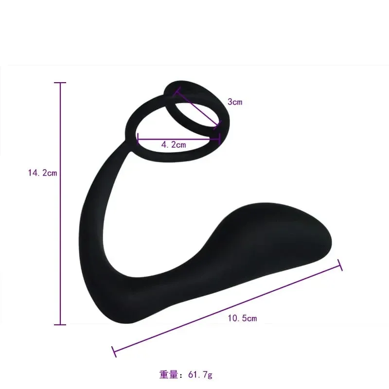 Silica Gel Lock Ring Penis Ring Prostate Massager Adult Sex Toys for Men Back Court Beads Male Butt Plug Couple Sharing Cock