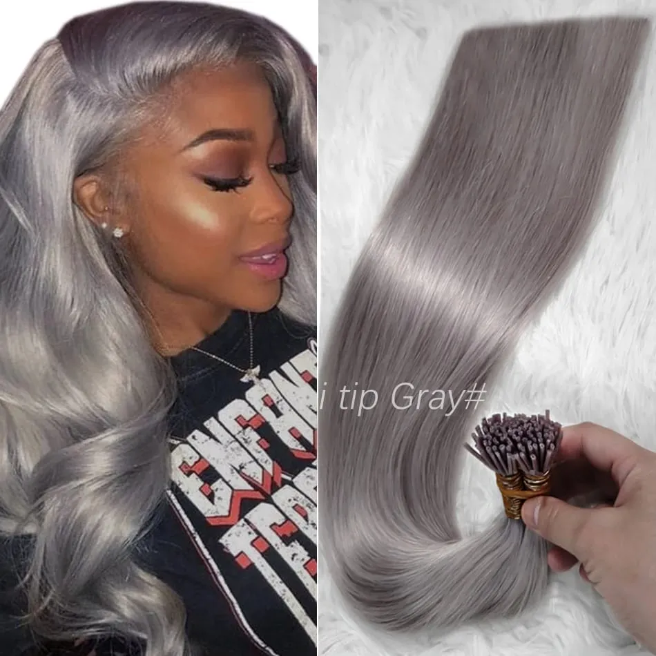 Human Hair I Tip 100% Human Hair Extensions Keratin Straight Brazilian Remy Human Hair Natural Capsule Hair Extension 30 Inch