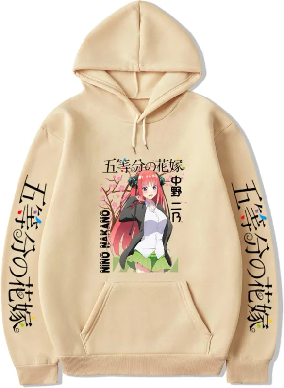 The Quintessential Quintuplets Nino Nakano Anime hoodies Unisex Oversized Long Sleeve Clothes Year round clothing sweatshirt