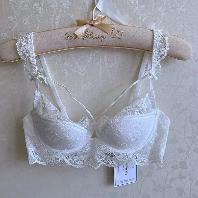 Ultra-Thin Push Up Lace Bra & Panty Set Sexy Big Bust Anti-Sagging Lingerie Underwear
