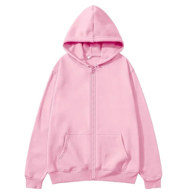 Men/Women Zipper Cardigan Hoodies Pure Color Casual Jacket Coats Fleece Spring Autumn Sweatshirts Sports Streetwear Men tops — image 11