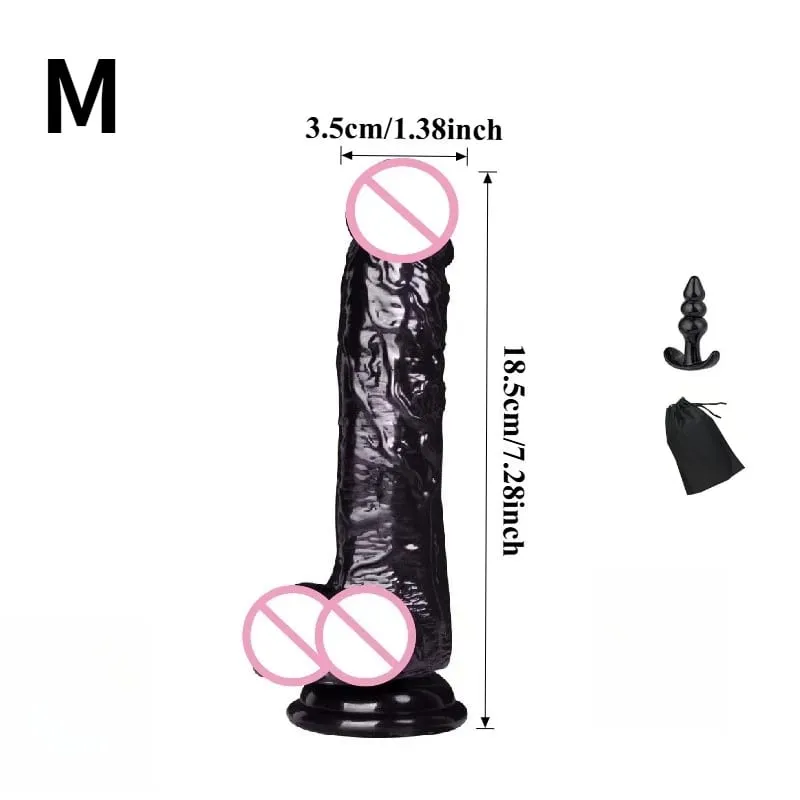 Soft Jelly Dildo Testis Realistic Anal Dildo Penis Suction Cup Male Dick Female Masturbation Fidget Toys Sex Toys for Woman/Gay