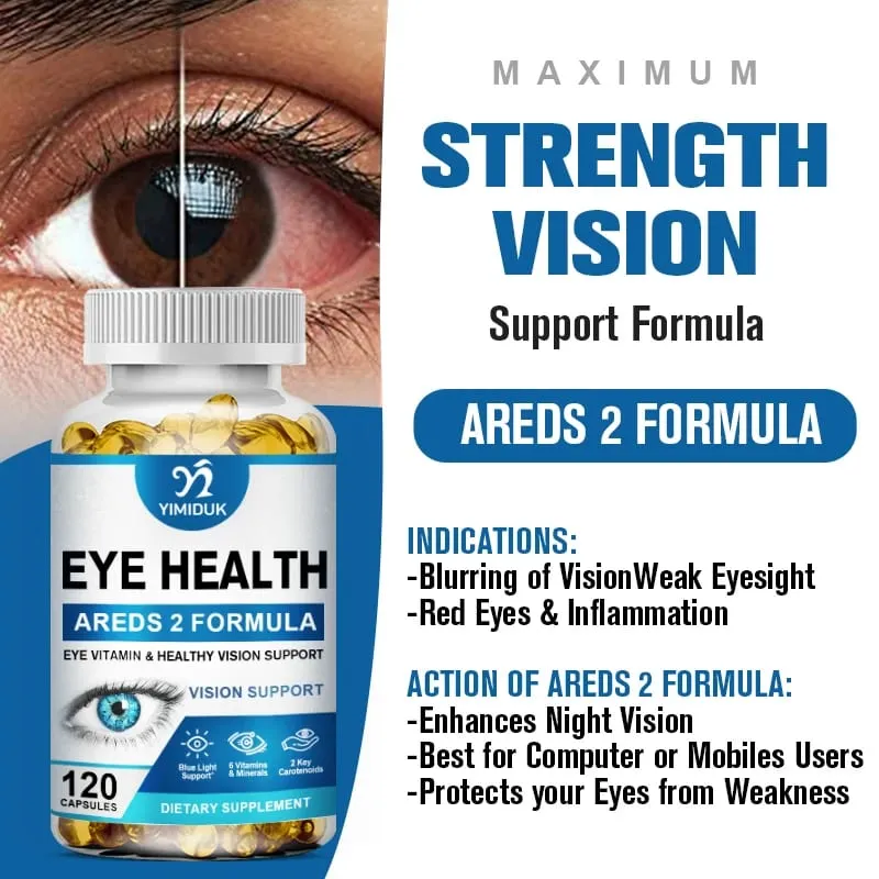 Advanced Eye Health Capsules with Vitamins C Support Blood Vessels & Overall Ocular Wellness Vision Sharpness Gluten-Free