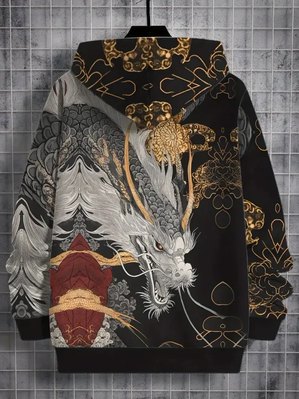 Chinese New Year Dragon 3d Print Hoodie Men Women Fashion Street Vintage Hoodie Sweatshirt Outwear Coat Men Tracksuits Sportwear