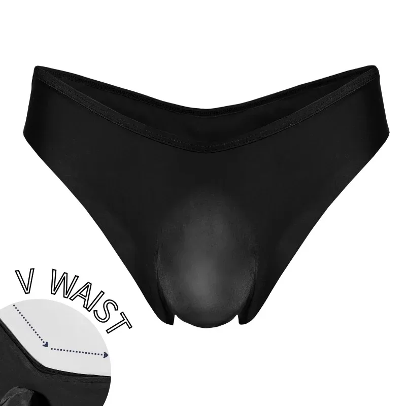 1 Piece Men's Sexy Semi Sheer V-Waist High Cut Briefs - Ultra-Thin Cool Touch Lightweight Breathable Soft Casual Men Underwear