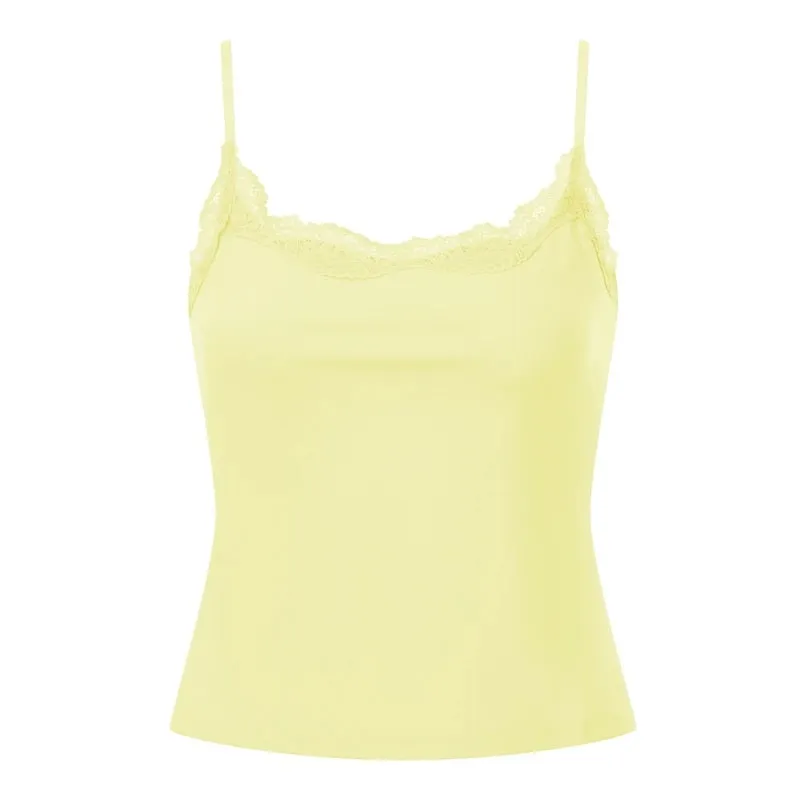 Women’s Lace Trim Pink Cami Vest Spaghetti Strap Sleeveless Slim Fit Tank Top Casual Summer Daily Wear Crop Tops Streetwear