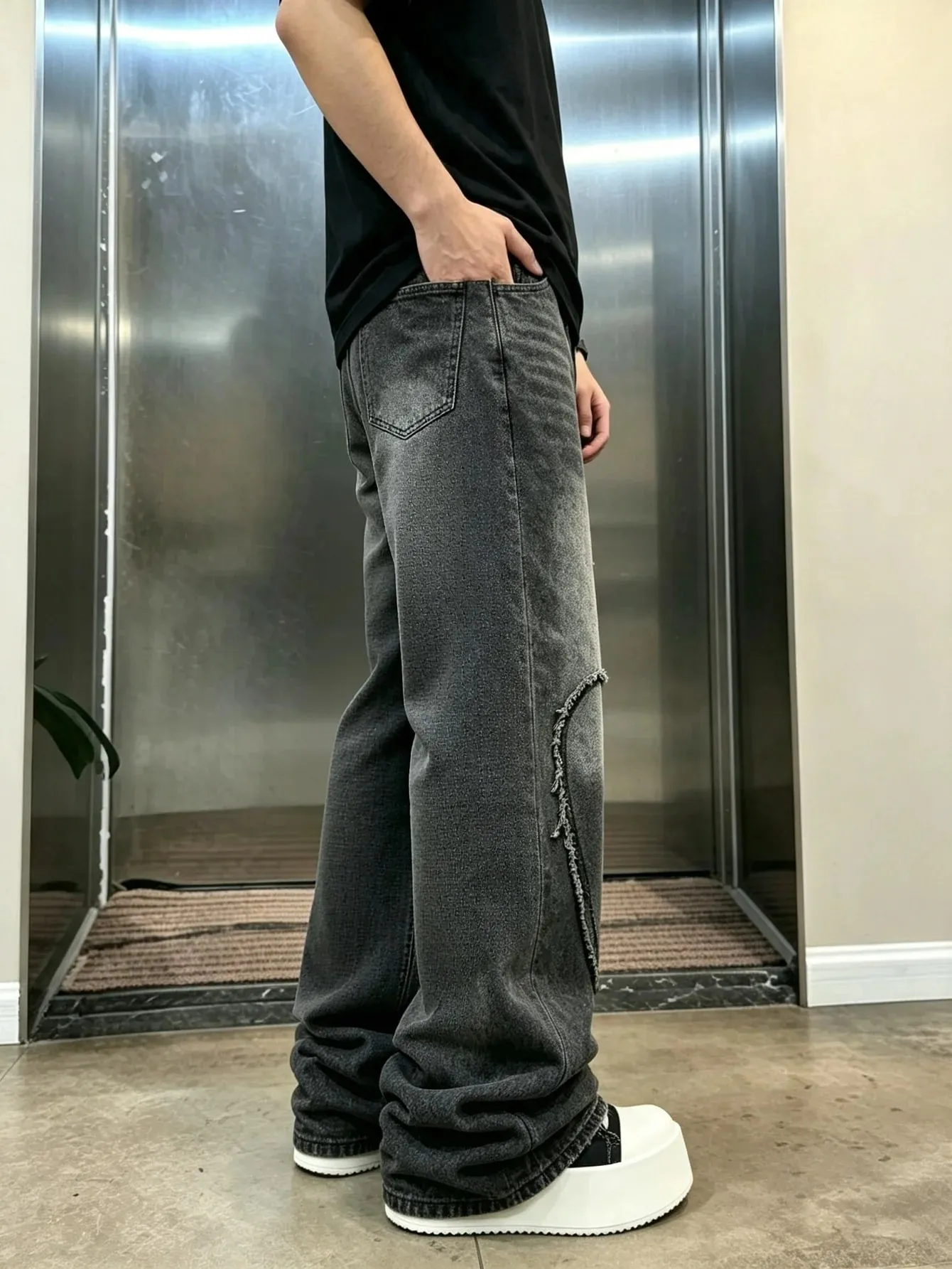 Trendy Y2K Wide Leg Denim Jeans for Men American Streetwear Loose Fit Trousers Perfect Gift Choice for Husband & Lover