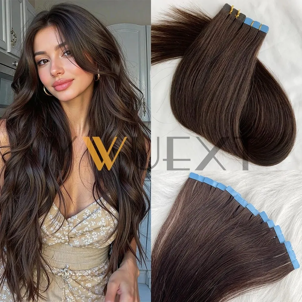 Mini Tape In Human Hair Extensions 12"-20" Machine Remy Skin Weft Adhesive Tape Hair Natural Black Brown Blonde Tape Ons 10pcs