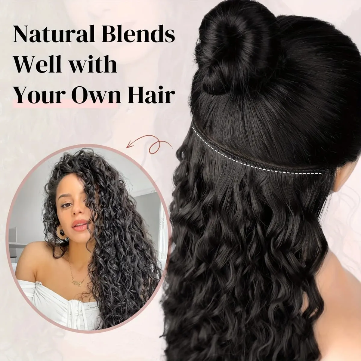 Synthetic 20inch Kinky Curly Clip In Hair Extensions Double Weft Full Head Japanese Heat Resistance Fiber Synthetic Curly Hair