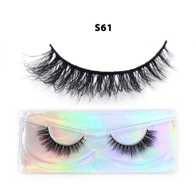 Short Natural 3D Mink Lashes Fluffy Wispy Fake Eyelashes Crisscross False Lashes Eyelash Extension Makeup