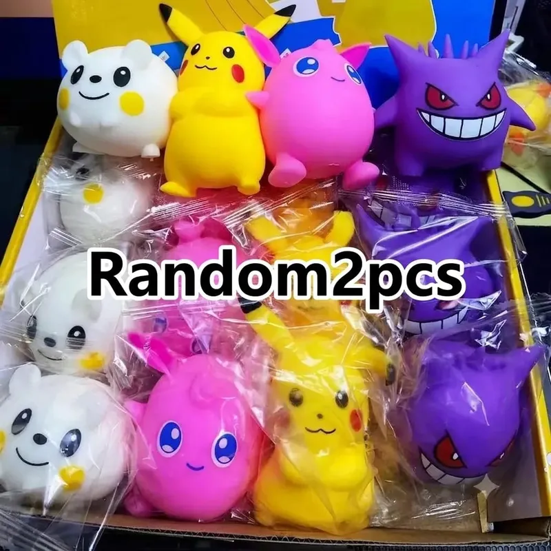 Cute Pokemon Cartoon Pikachu Squeeze Toy Rebound Pinch Music Suitable for Fans to Relieve Stress Knead Figurines Party Gift