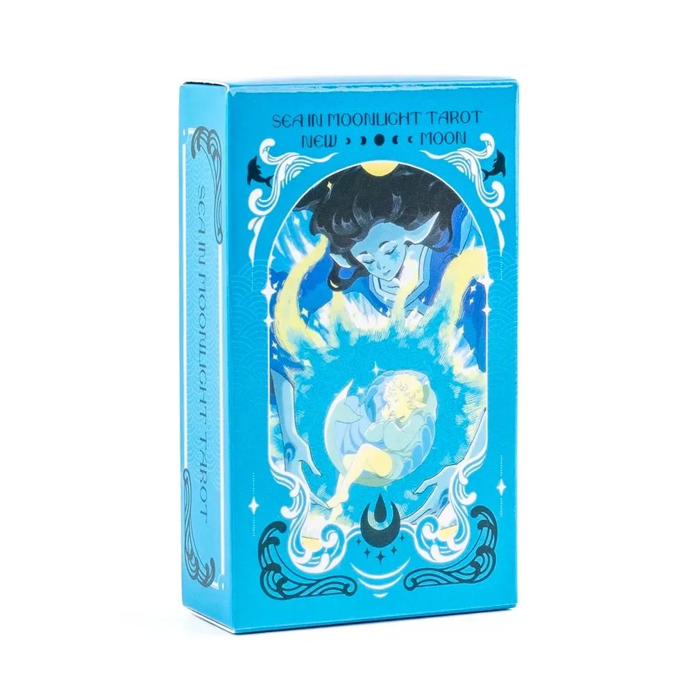 10.3*6CM Sea in Moonlight Tarot Cards English Version A 78 Cards NEW MOON Ocean Emotional Healing Divination Tarot Cards