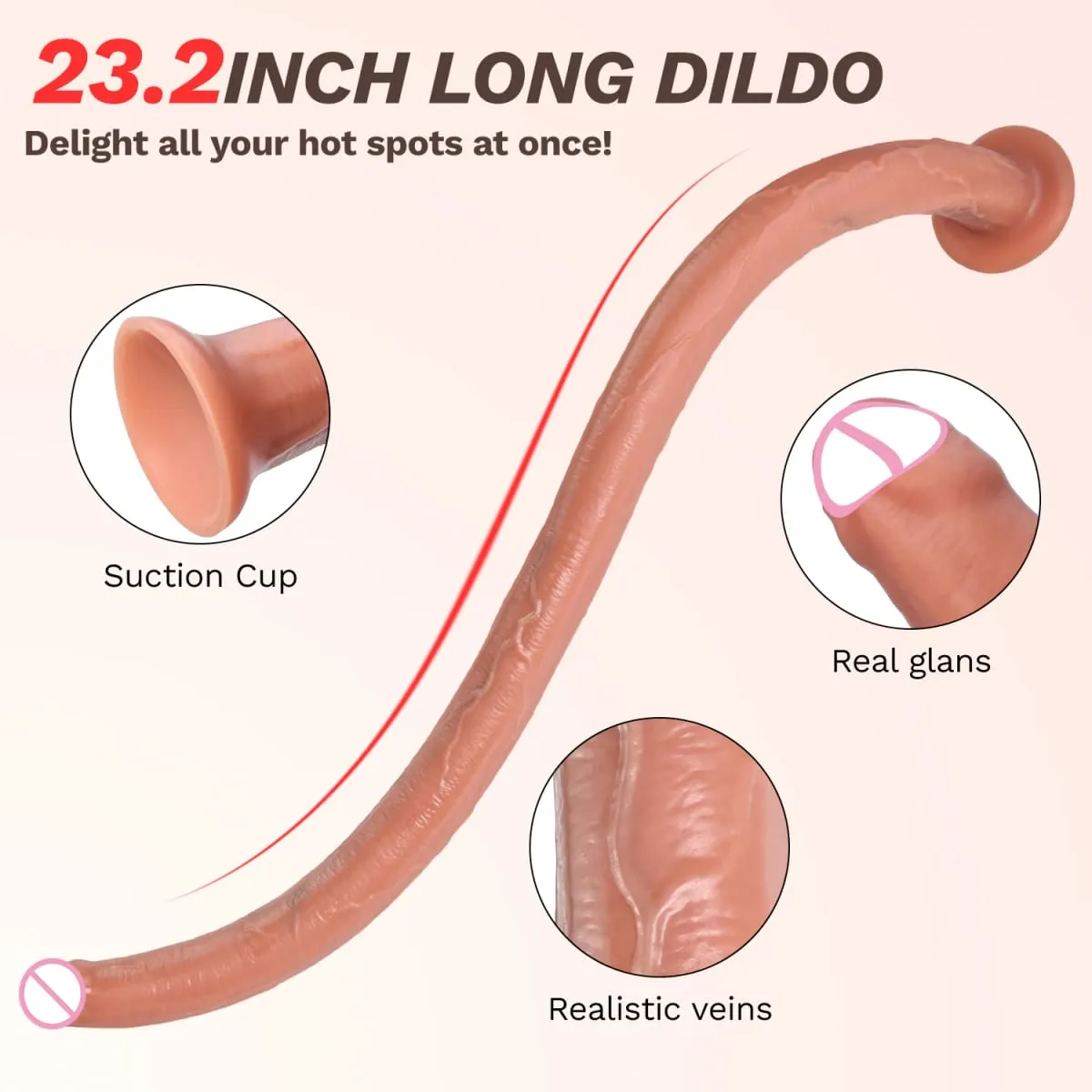 Realistic Long Dildo Penis Anal Vaginal Stimulator Liquid Silicone Dildos Sex Toys for Women Lesbian Couples Men Gay Adult Anal