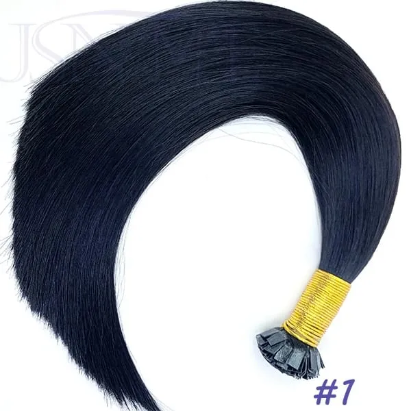 Virgin Hair Flat Tip Hair Extensions Natural Real Human Hair Fusion Capsule Keratin Brown Blonde 1g/pramínek 14-22 palců pro ženy