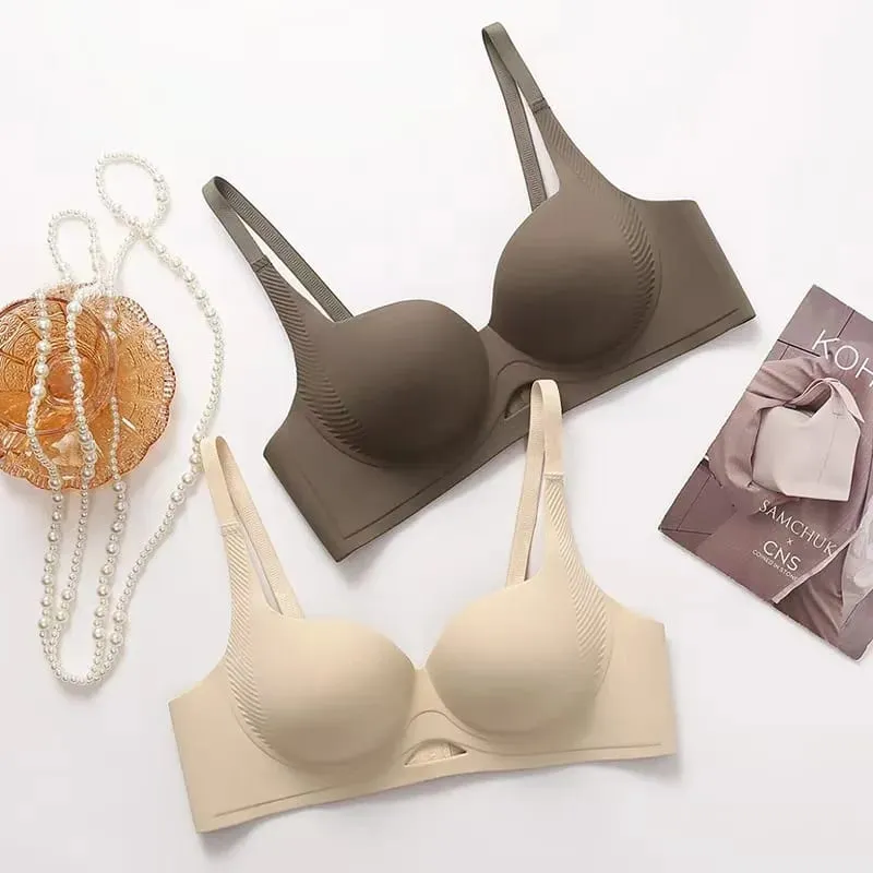 New Hollow-out One-piece Seamless Comfortable Push Up Lingerie Small Breast Gathering Anti-sagging No Steel Ring Bra
