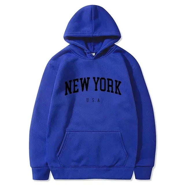 Women New York U.S.A City Hoodies Fashion Letter Printed Graphic Sweatshirts Loose CasuaMen l Harajuku Hooded Pullover Sportwear