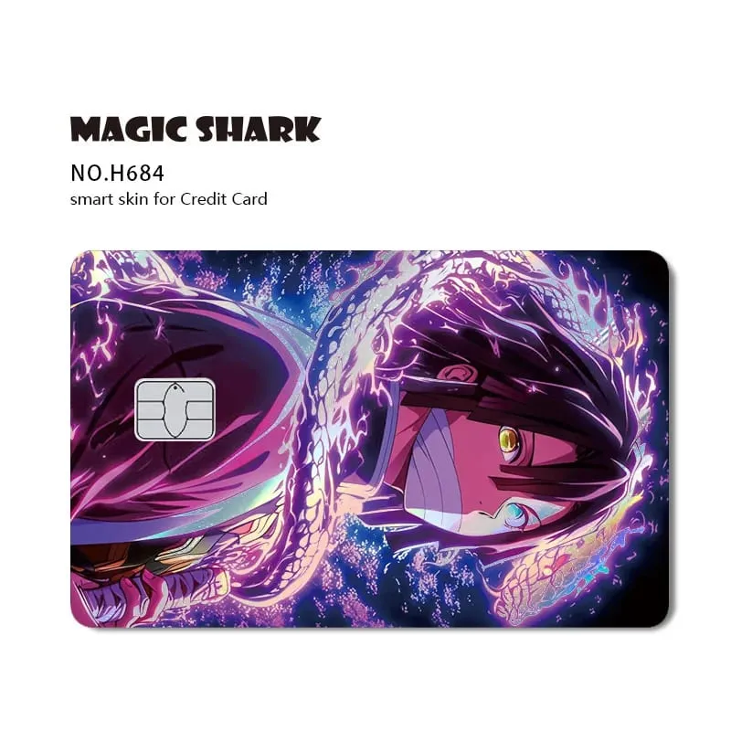 Magic Shark 2026 New Hot Demon Slayers Anime Shinny Holographic Laser Skin Cover Sticker Film for Debit Credit Bank Card