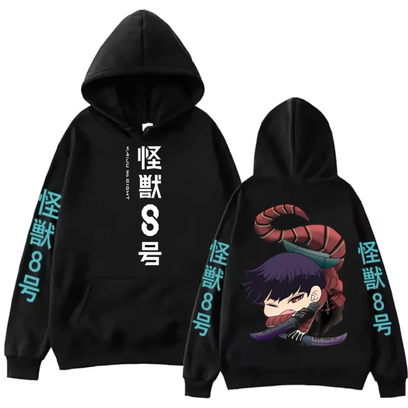 Anime Kaiju No 8 Soushirou Hoshina Cartoon Hoodies Oversized Hooded Sweatshirt Long Sleeves Cotton Hoodie Men Women Clothes