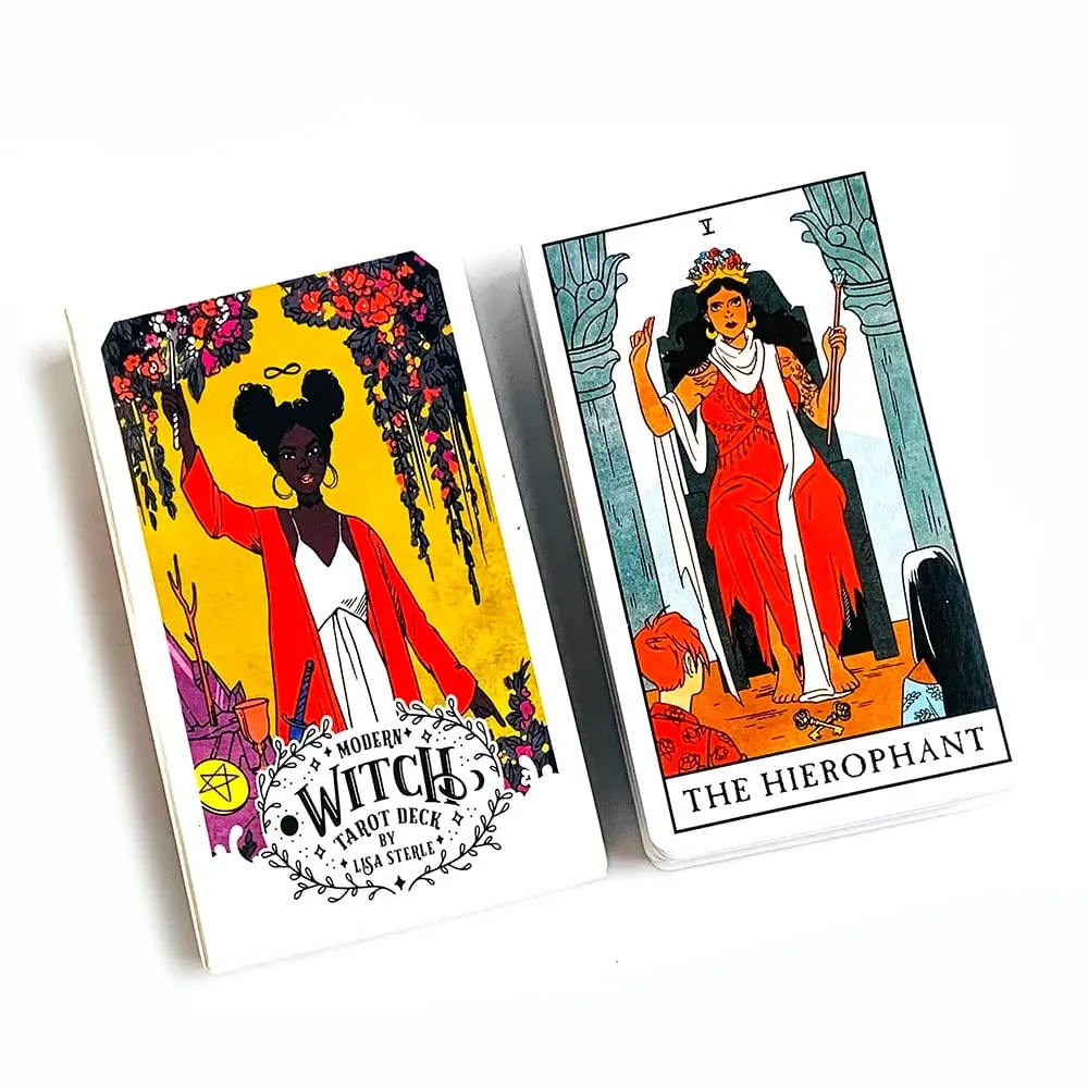 Modern Cadı Tarot Kartları 78 Güverte Oracle İngilizce Kehanet Borad Oyun Oynama, Yeni Başlayanlar İçin Mükemmel Kadın Kızlar Kişisel Kullanım
