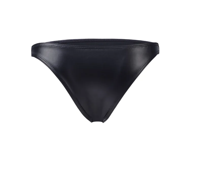 3pcs Men Bikini Faux Leather Briefs Underwear Man Sexy Mini Underpants Cuecas Butt-lifting Zipper Low Waist Male Sissy Panties