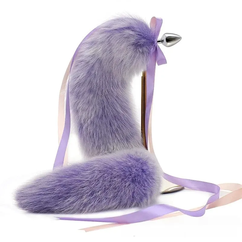 200cm Detachable Metal Butt Plug Fox Tail Cosplay Toys with Fetish Cosplay Fancy Dress Accessory for Couple BDSM Sex Flirt Prop