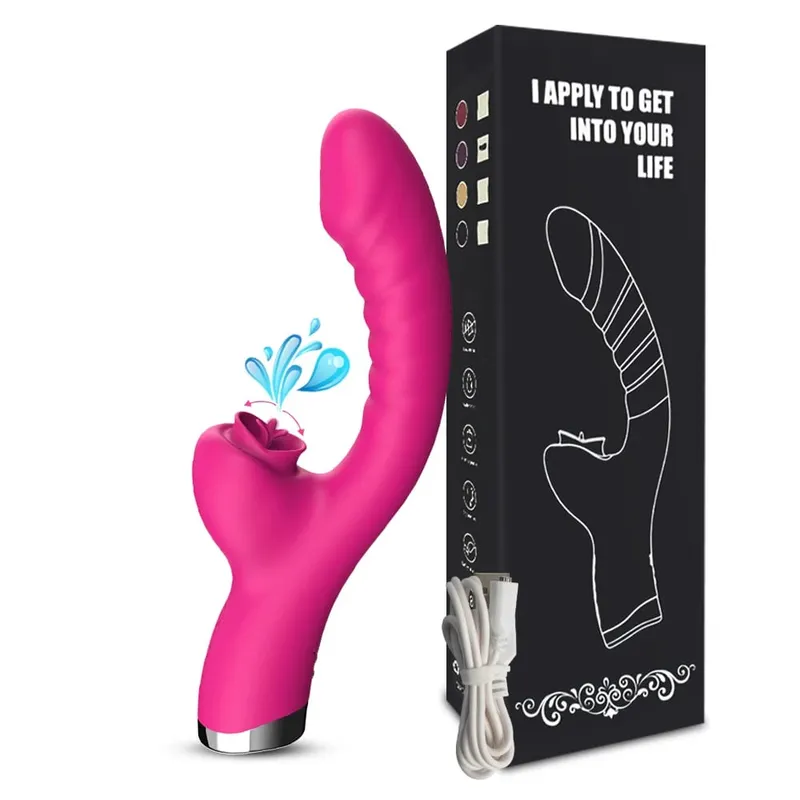 Sucking Or Licking Vibrator Vagina Massager Wand Adult Women Female G-Spot Stimulation Dildo Clitoris Sucker Lesbian Sex Toy