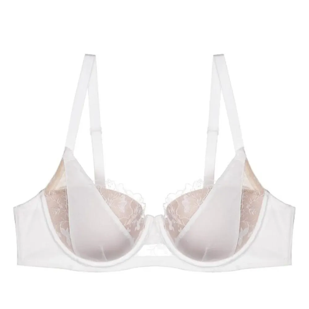 セクシーなBANERDANNI French Style Lace Bra Set Color Block Soft Underwire Thin Cup Minimizer Lift Support Comfort Lingerie Women M-40