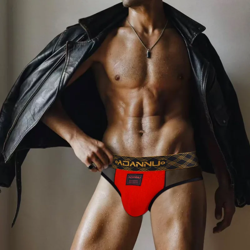 Luxury Ice Silk Men's Underwear with Gold Thread Embroidery Waistband Ultra-Thin Transparent Mesh Quick-drying Briefs for Men