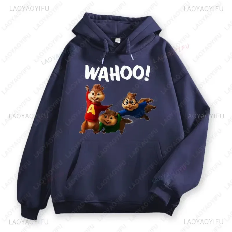 Felpe con cappuccio Anime Alvin and The Chipmunks Felpa con stampa di lettere Eco Friendly A Casual Streetwear Pullover unisex promo