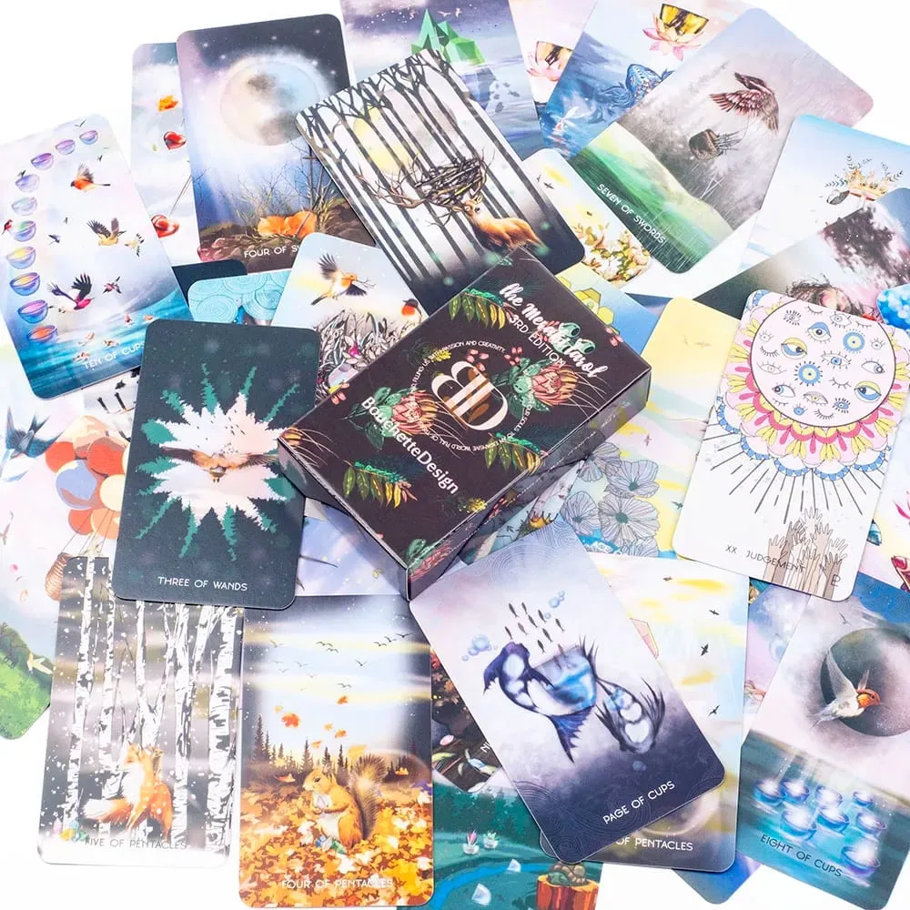 Mesahi Tarot 3rd Edition 79 Card Deck with Bouchette Design English Version Family And Friends Divination Board Game for Parties