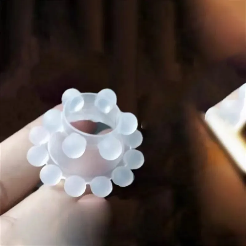 1PC Cincin Zakar Lengan Kristal Cincin Zakar Kondom Boleh Digunakan Semula Kelewatan Pancutan Ejakulasi Mainan Seks untuk Lelaki Kunci Lelaki Cockring Barangan Intim