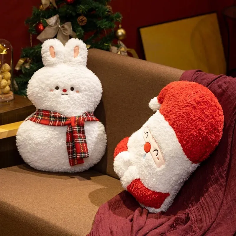 Christmas Back Pillow Gingerbread Man Sofa Cushion Pillow Christmas Santa Elk Snow Man Plush Toy Kid Christmas Birthday Gift