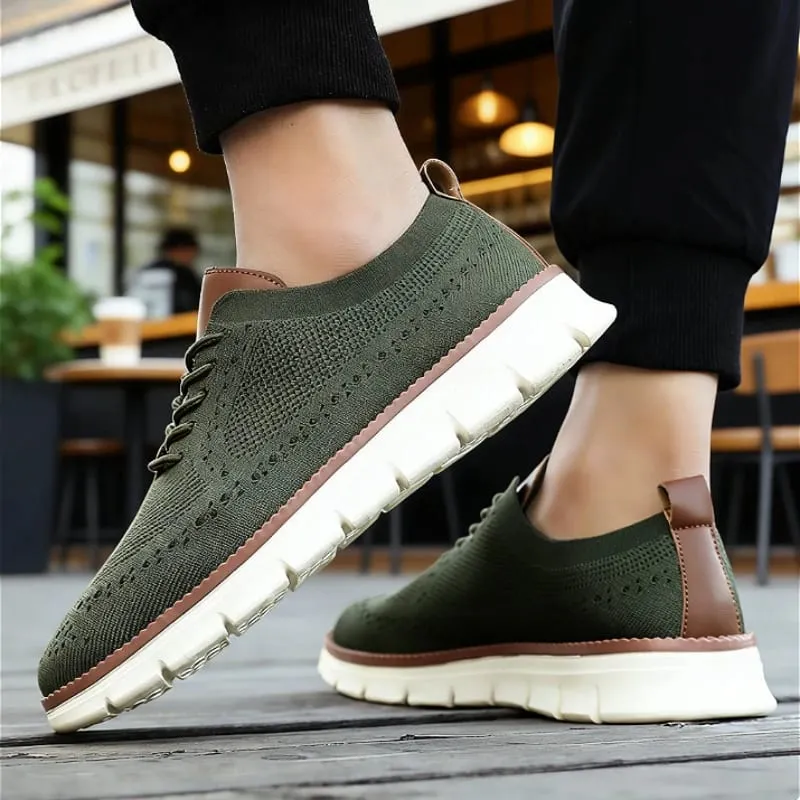 Fashion Men's Casual Shoes Breathable Minimalist Shock-Absorbing Lace-Up Walking Shoes Comfortable Casual Travel Sneakers Men