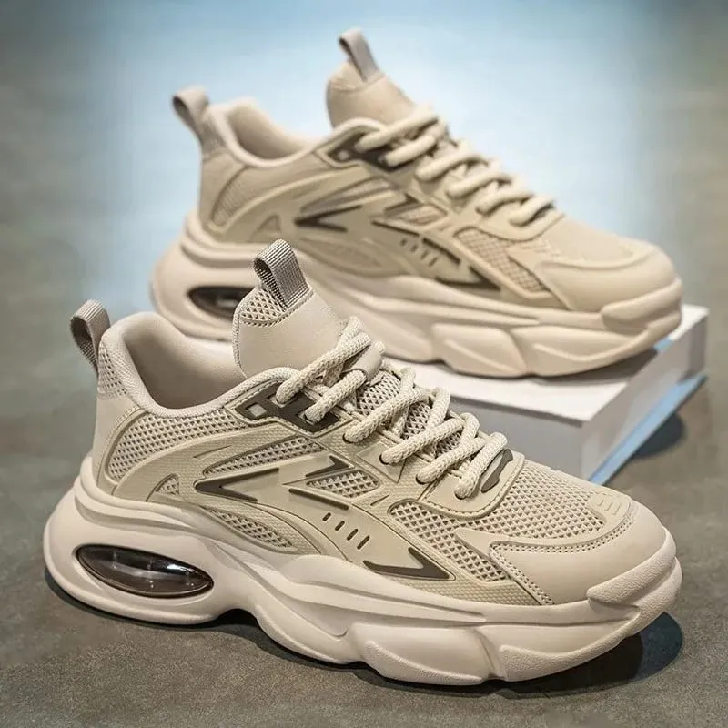 Spring and Autumn New Women's Mesh Breathable Casual Shoes Lightweight Soft Soled Sneakers Thick Soled Non Slip Walking Shoes