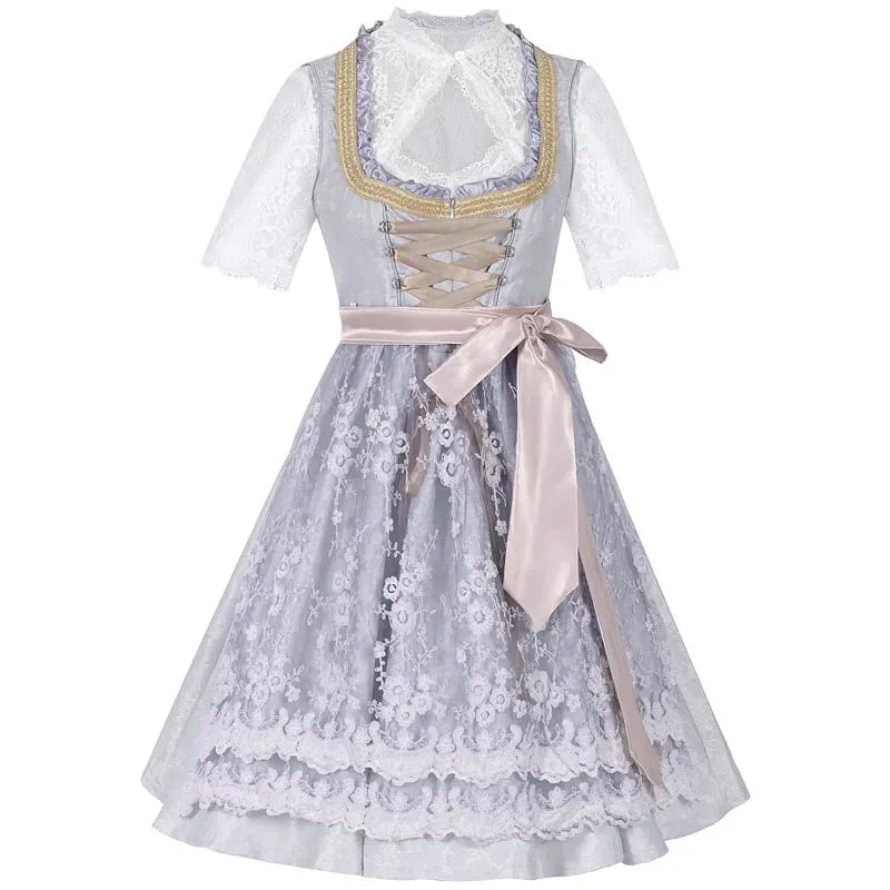 2026 German Oktoberfest Dress for Women (Includes Lingerie and Apron) Halloween and Carnival Costume Bavarian-Style Maid Outfit