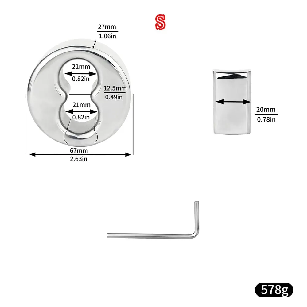 Screw Lock Metal Scrotum Pendant Ball Stretcher Testis Weight Cock Ring Penis Restraint Stainless Steel Sex Toys for Men 18