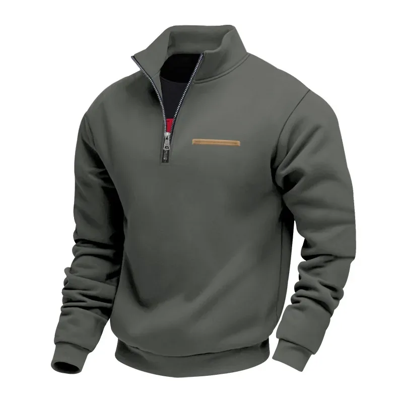Men's Thick Fleece Stand Collar Sweatshirt Autumn Winter Color Block Striped Warm Outdoor Casual Daily Jacket Outerwear Cozy