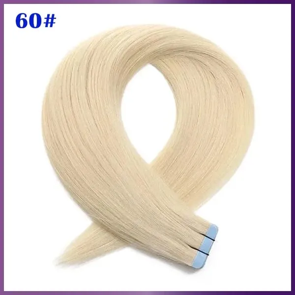 Tape In Hair Extension 100% Real Human Hair Straight Hair Seamless Invisible Skin Weft Remy Tape Ins Brown Blonde Womem