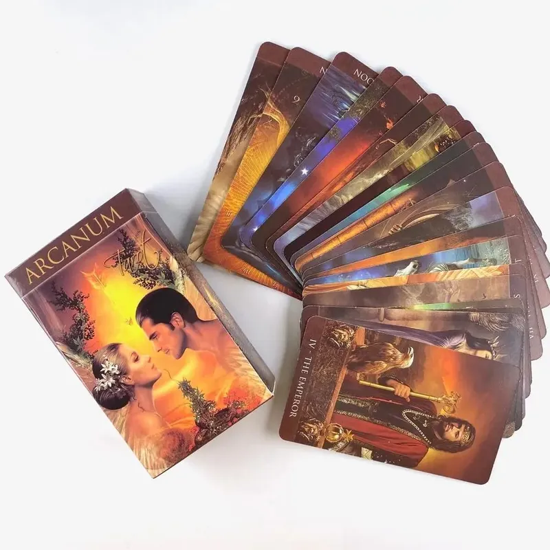 10,3*6 cm Teljes angol Arcanum Tarot 78 kártyapakli Rejtélyes Jóslás Orákulum Játékkártya Családi Buli Társasjáték