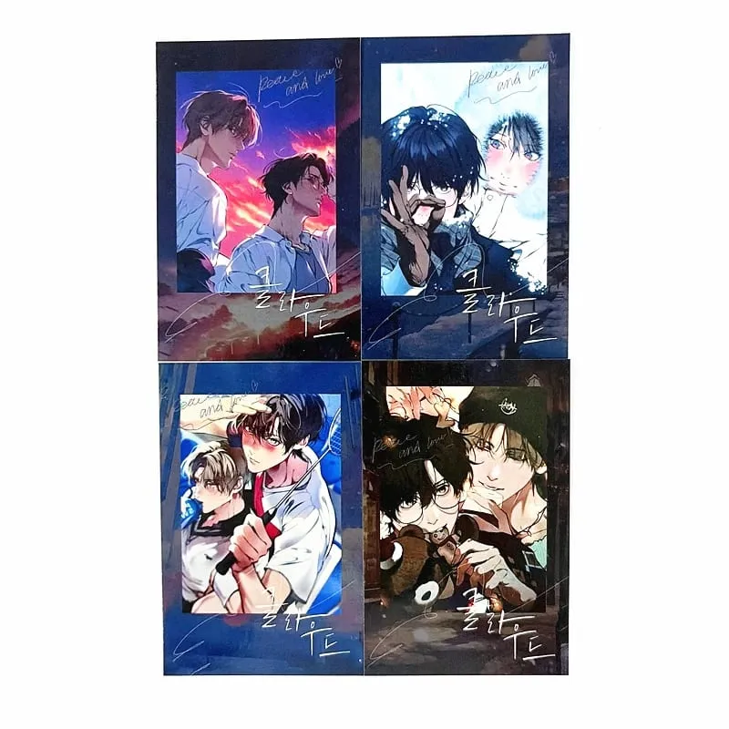 4-12Pcs Korean BL Manhwa Photocards Baek Cirrus Yeon Skylar Couple Character HD Printed LOMO Cards for Fan Collection