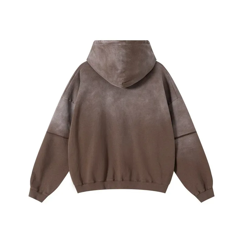 New Autumn Winter Men 400gsm Hoodies Streetwears High Street Heavy Weight Washed Cotton Sweatshirts Brand Tracksuit